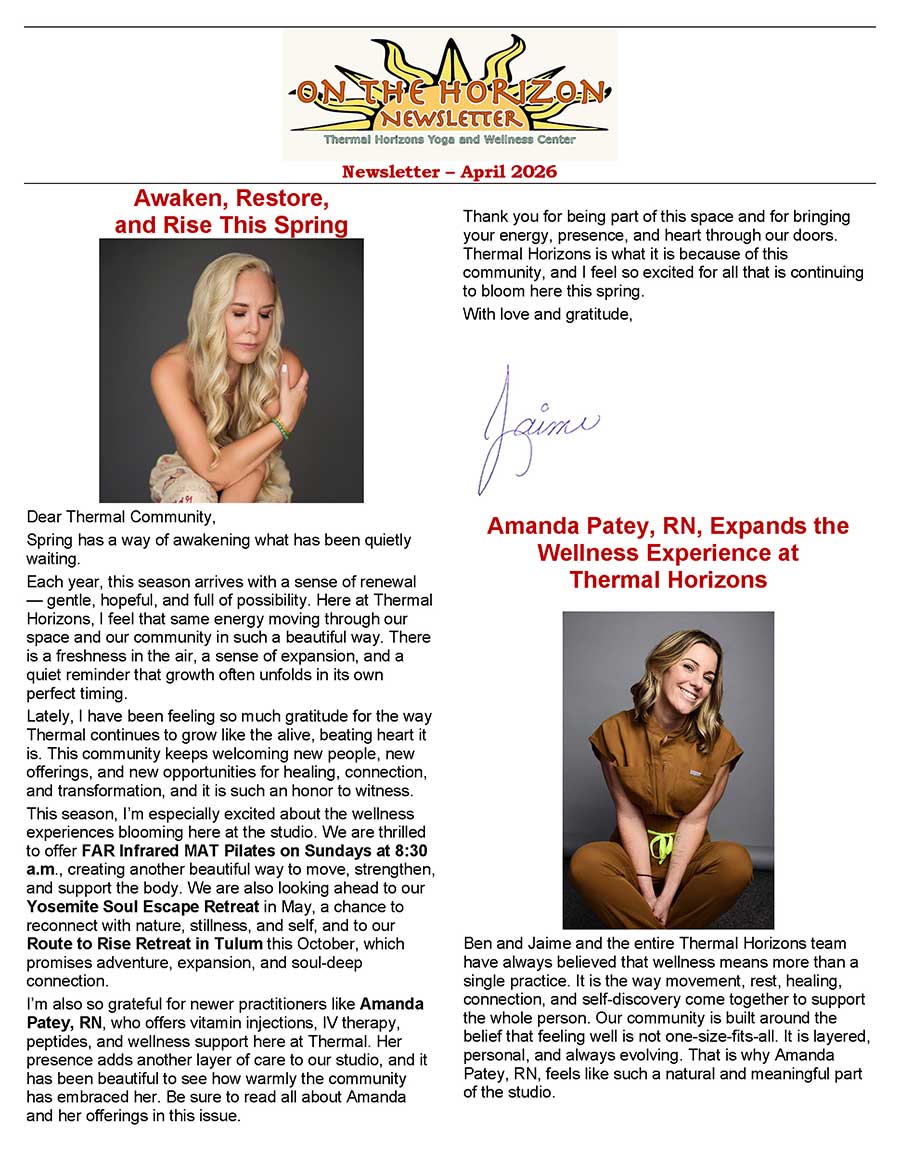 April 2026 newsletter