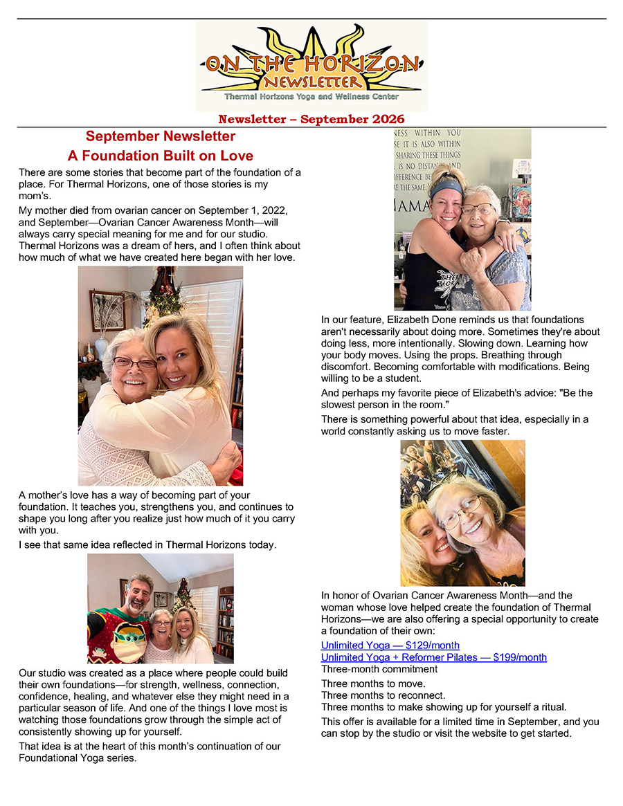 September 2026 newsletter