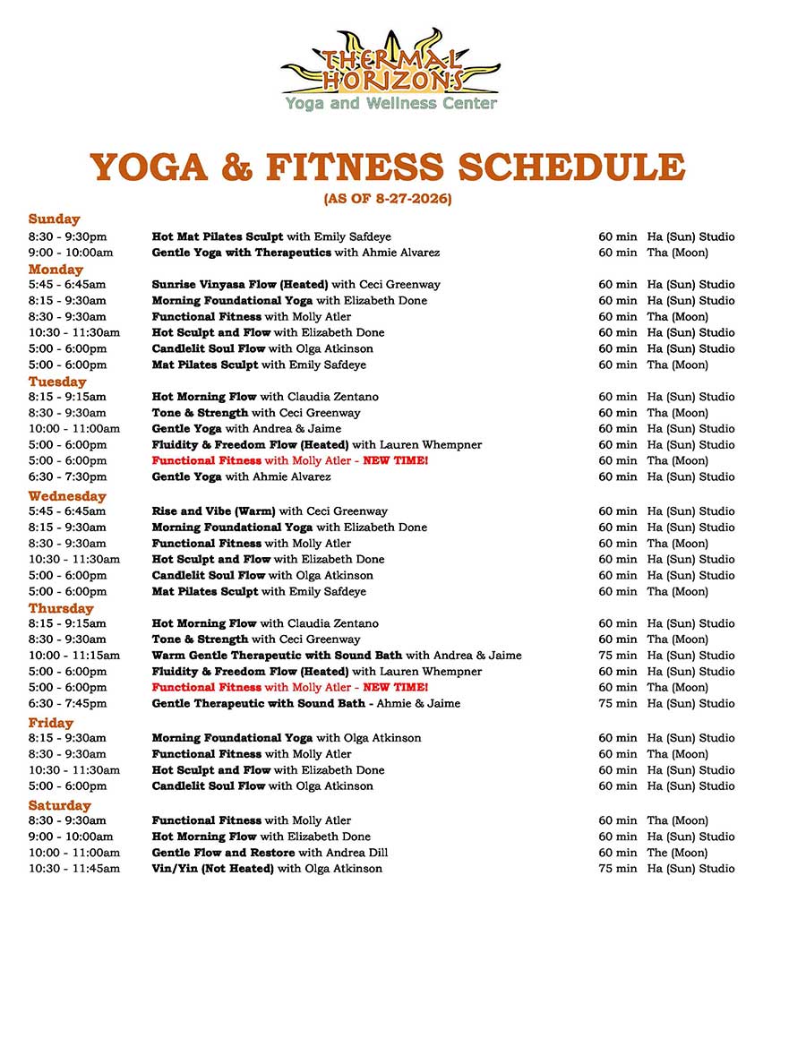 WEEKLY SCHEDULE